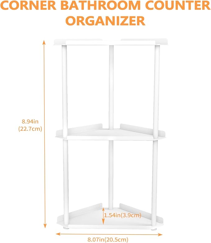 FLE 3 Tier Corner Bathroom Counter Organizer, Countertop Corner Shelf,Makeup Organizer and Storage for Bathroom