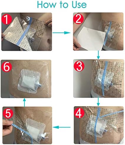 Ostomy Shower Cover Waterproof Ostomy Bag Covers Shower Guard Stoma Shower Shields Colostomy Bathing Bags Shower Protector Adhesive Bandage with Non-Stick Pad for Showering 12"x14" 14 Pcs