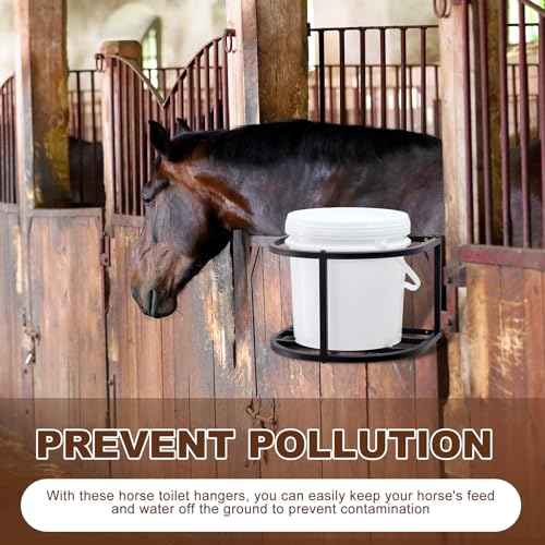 2 Pcs Bucket Holder 5 Gallon Horse Feed Pail Wall Mount 15.5" x 14.5" x 10" for Horse Livestock Water (Bucket Not Included)