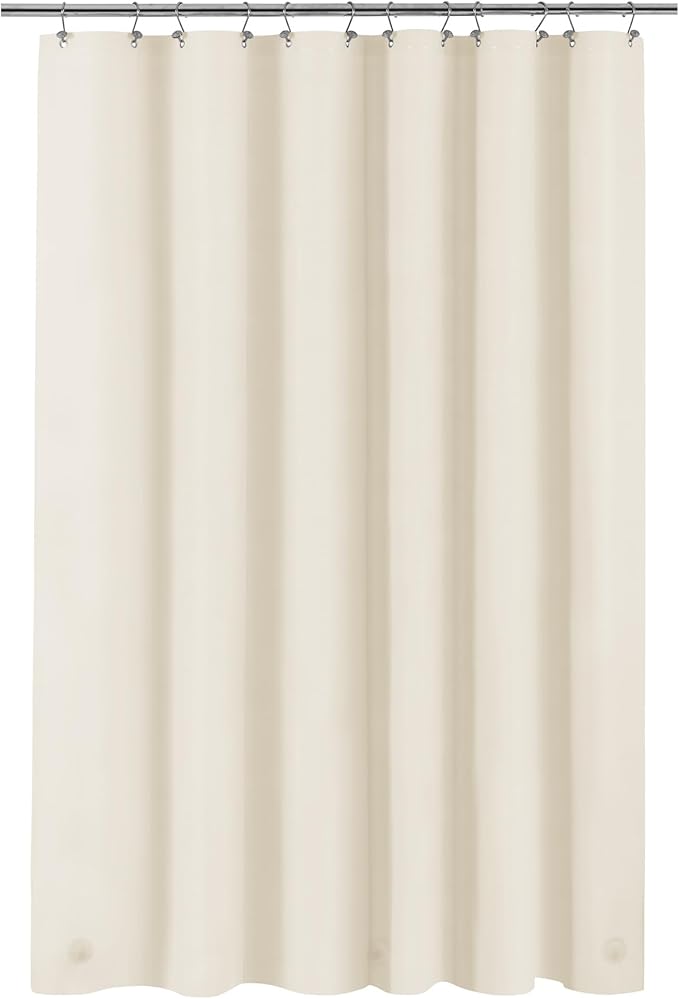 Barossa Design Beige Long Shower Curtain Liner 78" Height - 3 Magnets & Waterproof Lightweight PEVA Shower Liner for Bath Tub, PVC Free, Metal Grommets, Beige, 72x78