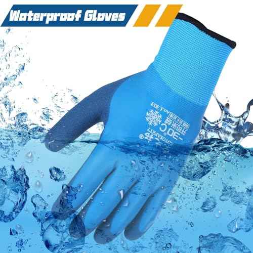 Waterproof Winter Work Gloves for Men Thermal Insulated Gloves Warm Freezer Working Gloves for Cold Weather