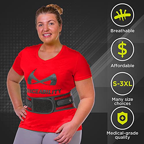 BraceAbility Spine Sport Back Brace - Athletic Men's and Women's Workout Lumbar Corset for Exercising, Running, Golfing, Driving, Fishing, Active Nurses and Police Work (Medium)