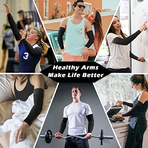 Ailaka Medical Compression Arm Sleeves for Men Women - 20-30 mmHg Lymphedema Compression Sleeves Support for Arms Pain