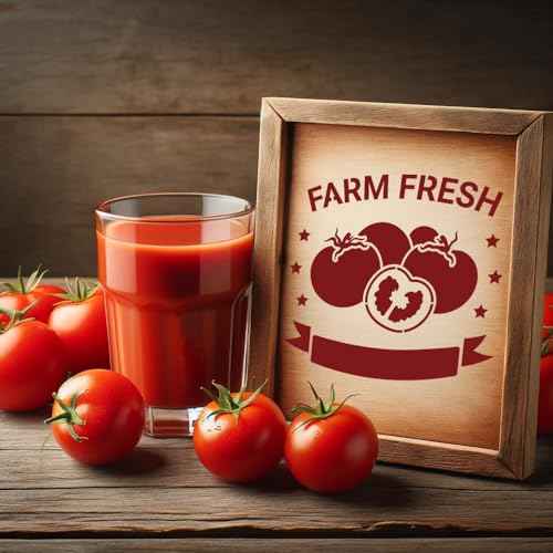 Farm Fresh Stencil Set 6-Pack 10x10 Inch Reusable Farmhouse Templates for Painting Rustic Signs Wood Crafts and Country DIY Decor