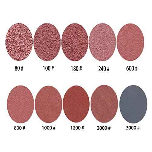 200 Pieces 2 Inch Sanding Discs, 80-3000 Grit Sandpaper with 1/4" Shank Backing Plate and Soft Foam Buffering Pad, for Drill Grinder Tool, Hook and Loop Sand Paper Assortment Pack