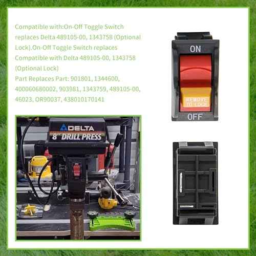 HAKATOP SW7B On-Off Toggle Switch 2 Prong for Delta, Aftermarket Replaces Parts Ryobi Table Saws Drill Press Delta 489105-00 46023 Switch