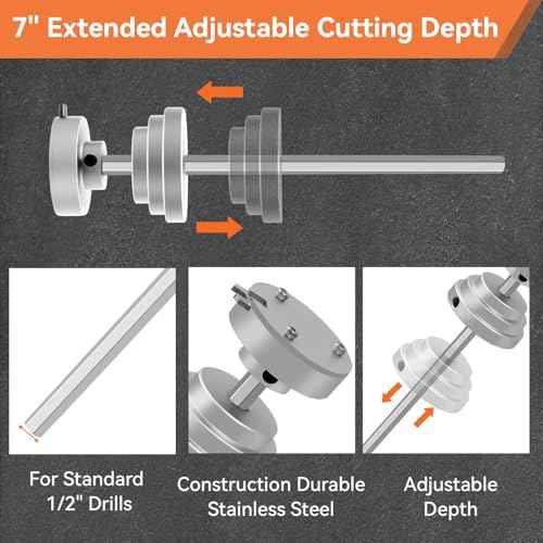 Inside Pipe Cutter for PVC Pipe-Aluminum Alloy Internal PVC Pipe Cutter for 1-1/2"and 2"Pvc Pipe, 7"Adjustable Cutting Depth PVC Pipe Cutter Tool Suitable for ABS, PVC, CPVC, PE, or PP Material