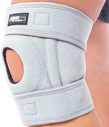 Patella Knee Brace for Arthritis Pain and Support with Side Stabilizers for Meniscus Tear, Women, Men, Acl, Running, Mcl, Tendonitis, Athletic, Lcl - Adjustable Neoprene Open Knee Sleeve -Grey
