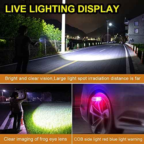 2 Pack Portable Rechargeable LED Work Light, Mini Magnetic Flashlights for Mechanics with COB Sidelight, Small Multi-Use Waterproof Super Bright Car Repair Emergency Trouble Light