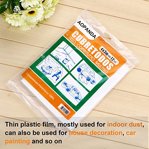 AOPANDA Painters Plastic Drop Cloth£¬9x12ft Plastic Tarp Waterproof Dustproof£¬ Painting for Couch Cover and Furniture Cover, Painters Plastic, dust Cover.