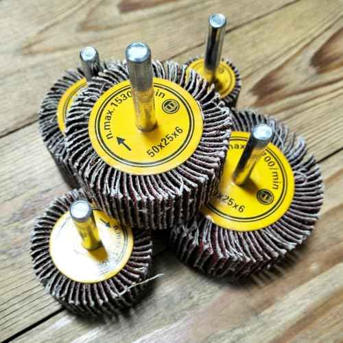 10 Pcs Abrasive Flap Wheels Sander, 1/4'' Shank Flap Wheel for Drill, Grinder, Rotary Tools (25/30/40/50/60mm)