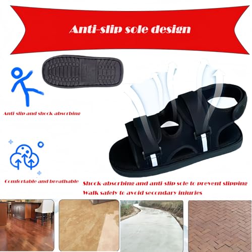 Medical open-toe plaster shoe, postoperative recovery shoes, plaster shoe covers medical boots suitable for foot sprains, ankle fractures, toes, suitable for left and right feet(S)