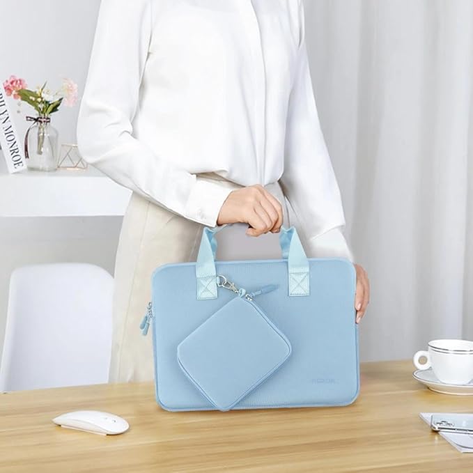 Hseok Laptop Sleeve 16 inch Case with Small Case, Compatible with MacBook Neo/Pro 16" M5/M4/M3/M2/M1, MacBook Air 15 M5, XPS 16 and Most 15.6-16 Notebooks, Neoprene Computer Handbag,SK01BL01