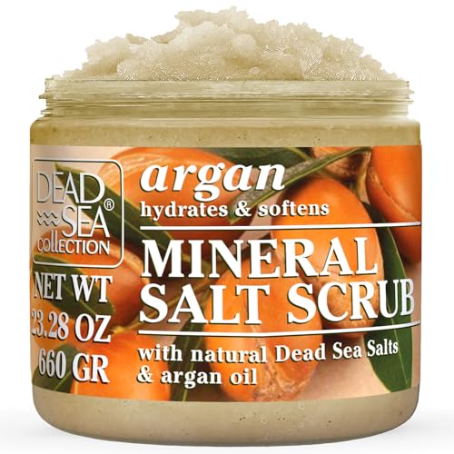 Dead Sea Collection Argan Salt Scrub â Exfoliating Body Scrub for Women â Moisturizing and Nourishing Skin â with Pure Oils and Dead Sea Minerals (23.28 Oz)