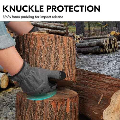 Vgo... 3-Pairs Synthetic Leather Work Gloves, Multi-Purpose Light Duty Work Gloves, Breathable & High Dexterity, Touchscreen