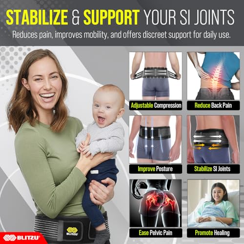 Sacroiliac Hip Belt for Women and Men, Waist Trochanter Brace that Eases Sciatic, Chronic Lower Back Pelvic, Leg and Sacral Nerve Pain Caused by Si Joint Dysfunction L-XL