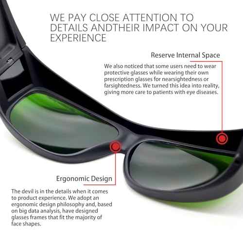 Professional IPL Safety Glasses OD 5+, 200-2000nm Reliable Absorption Filtering Laser Eye Protection Goggles, Anti-fog, UV400 Protection for IPL/OPT Pulsed Light Hair Removal, Beauty therapy