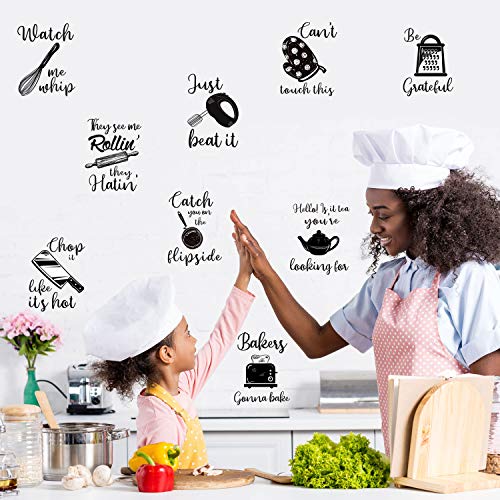 Kitchen Quotes Wall Stickers Lettering Wall Decal Kitchenware with Sayings Decoration for Kitchen Dining Baking Room Restaurant Decoration