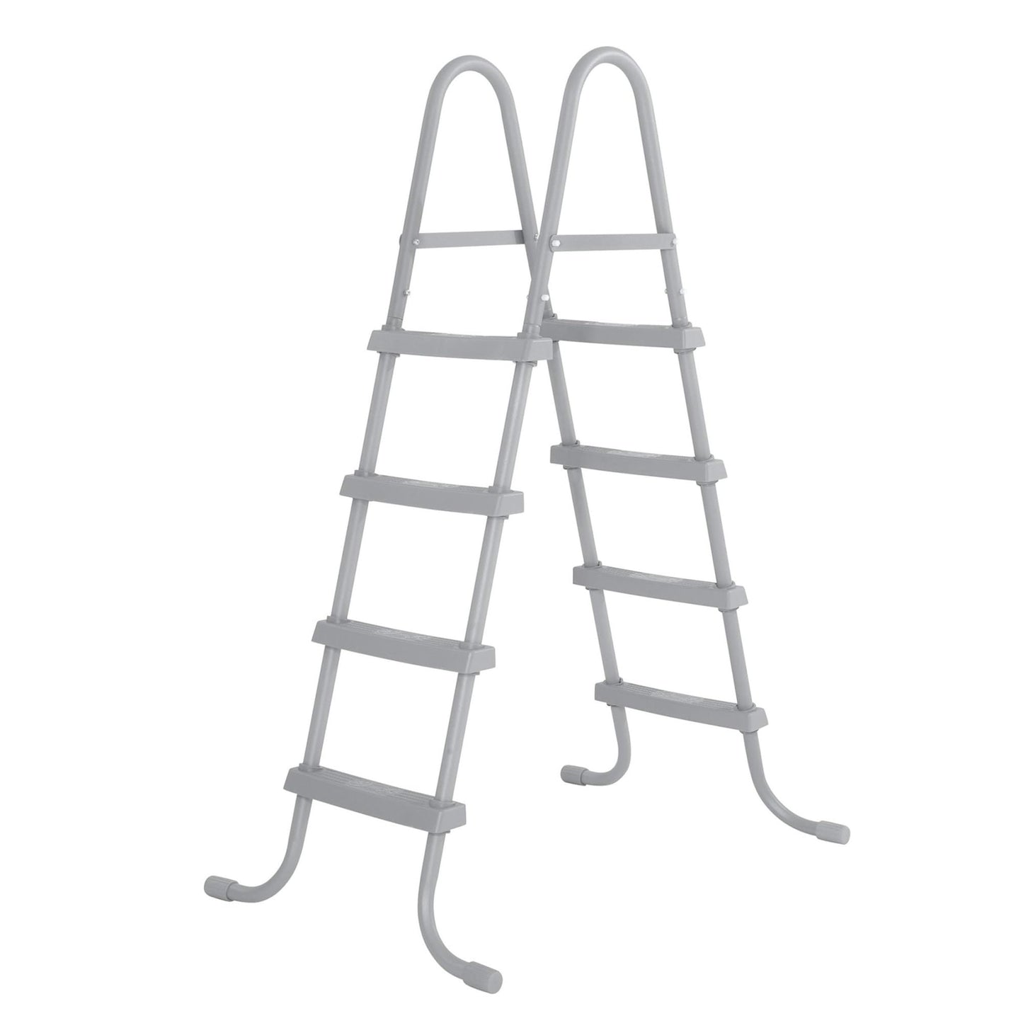 Bestway Above Ground Pool Ladder for Swimming Pools 42" or 48" Tall, Metal Frame Step Ladder with Plastic Steps for Pool Entry and Exit