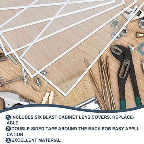 8 Pcs Abrasive Blasting Cabinet Lens Cover Polyester Film Sandblast Cabinet Inner Lens Protector Adhesive Standard Sand Blast Film for Sandblast Replacement, 23 x 11 Inch