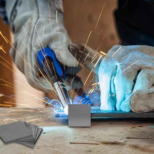 Coopay Welding Practice Kit, 24 PCS Welding Coupons 14 Gauge Premium Mild Steel 3&2 Inches Square Steel Plate Kits Weld Practice and Training for MIG, TIG Stick, Arc, Gas, Wirefeed and Brazing