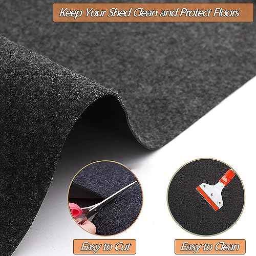 10.2 * 8.2 FT Outdoor Storage Shed Mat, Waterproof Storage Shed Flooring Mat, Anti-Slip Patio Furniture Floor Scratch Prevention Mat, Dustproof Outdoor Carport Mat