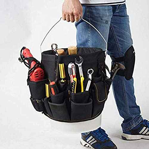 Bucket Tool Organizer, 56 Pockets, Bucket Tool Caddy Organization for Garden Yard Lawn, Construction, Carpenter, Electrician, for Most Buckets, Tote and Bucket Organizer