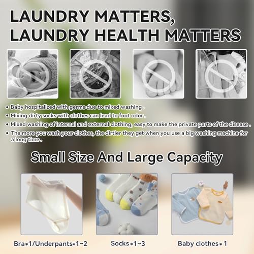 Portable Mini Washing Machine | Compact Deep Cleans Underwear, Baby Clothes, Small Laundry | Lightweight for Apartment, Dorm, Hotel, Travel & Camping | Quiet Energy-Efficient（Purple）