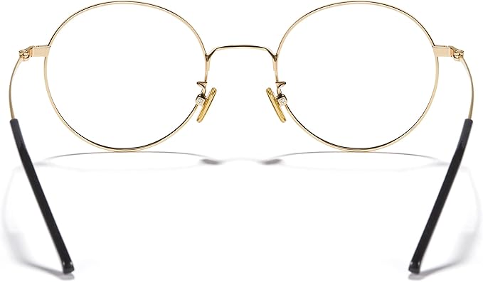 Cyxus Blue Light Glasses for Men and Women, Round Metal Frame Computer Eyeglasses for Office, Gaming, Reading 8090