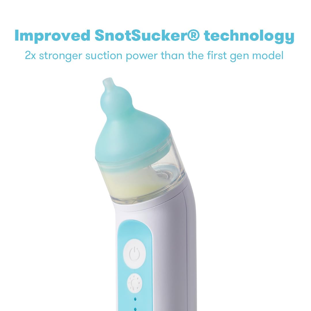 Frida Baby Electric NoseFrida Nasal Aspirator for Baby, Nose Sucker for Baby & Toddler, Upgraded Nasal Aspirator for Congestion + Allergy Relief with 3 Suction Levels, 2 Silicone Tips, USB