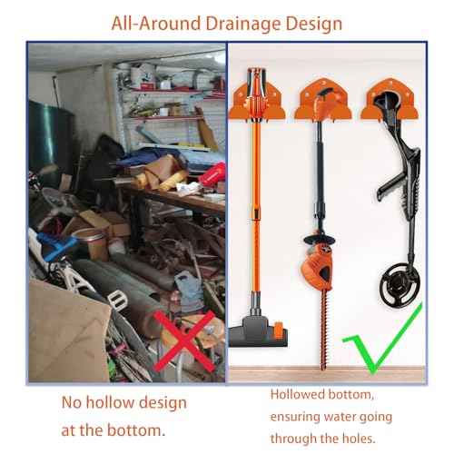 2 Pack Garden Tool Organizer Wall Mount, Heavy Duty Adjustable Garage Storage and Organization Yard Tool Hanger, Power Tool Hanger for Grass Trimmer Hedge Trimmer Garden Tool Organizer Black