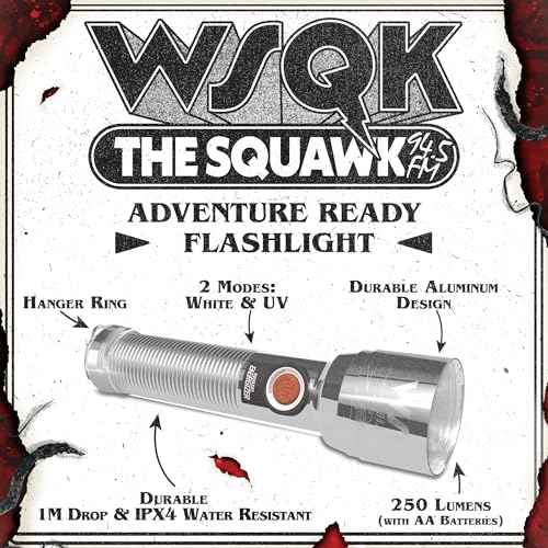 Energizer Stranger Things Squawk Retro LED Flashlight, Water Resistant and Drop Tested Camping Flashlight, Limited Edition, 250 Lumens