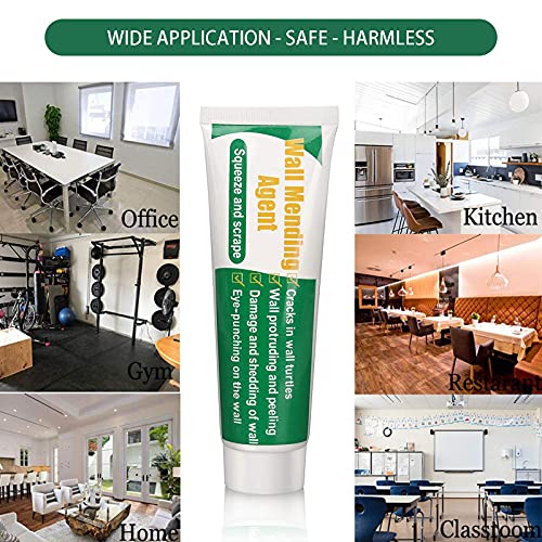 3 Pcs Wall Mending Agent Wall Repair Cream,Safe Mend Wall Repair Kit, Drywall Repair Kit with 3 Scraper,Quick Easy Solution to Fill The Holes and Crack in Wall Wood Plaster Surface (3 x100g)