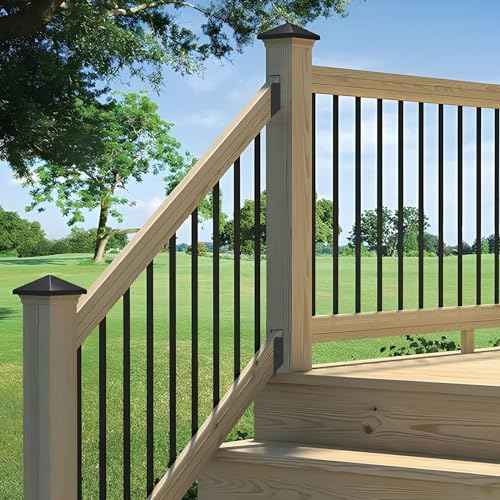 30¡Æ Stair Angle Stainless Steel Deck Railing Brackets Connectors for 2"x4" (Actual 1.5"x3.5") Railing Wood Post Stair Fence Railing Connectors with Coated Wood Screws,(8 Pair/Black)