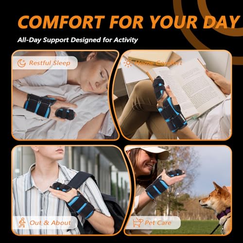 2 Finger Splint for Trigger Finger, Broken Fingers, Knuckle Sprains - Double Finger Support for Index, Middle, Ring Finger, Unisex Sizes, Right Hand, M