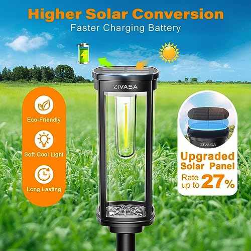 Solar Pathway Lights Outdoor 8Pack, 12H Lasting Solar Powered Path Lights for Outside, IP65 Waterproof Solar Walkway Lights Outdoor for Yard Sidewalk Driveway Patio