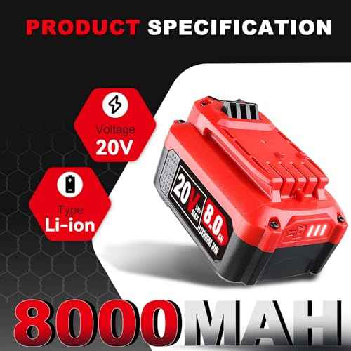 8.0Ah 2Pack Lithium Compatible with Craftsman 20V Cordless Power Tools Replacement for Craftsman 20V Battery