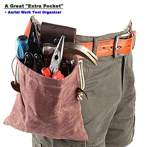 Waxed Canvas Foraging Bag Waist Hanging Leather Canvas Pouch Outdoor Waist Hanging Portable Tool Bag and Daily Storage Bag by LIPOUD