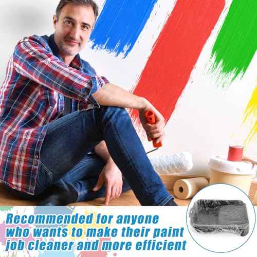 10 Pcs Paint Tray Liners Disposable Paint Roller Tray Liners Paint Pan Liners Paint Roller Tray Sets (18 Inch)