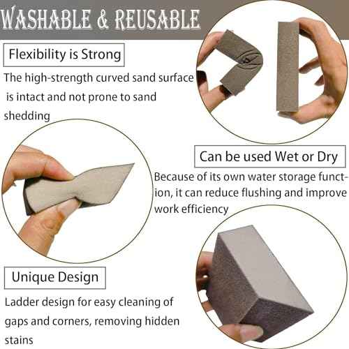 M-jump 8 Pack Single Sanding Sponge Kit- 60/80/120/220- Coarse Medium Fine Grit,Washable and Reusable Sanding Blocks for Wood-Working Sanding Metal Polishing