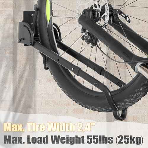 CyclingDeal Swivel Bike Wall Mount Rack - Vertical Adjustable Foldable Bicycle Parking Rack with Wheel Holder - for 20"-29" MTB 700C Road Bikes Home Garage Storage