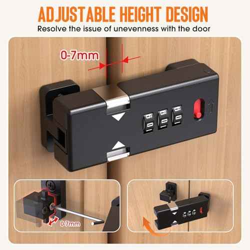 Keyless Cabinet Lock,Cabinet Password Locks with Luminous,3-Digit Combination Door Lock for Drawers, Barn Door, Bathroom, Outdoor, Closet, Fence,Protect Privacy(2PCS,Black)