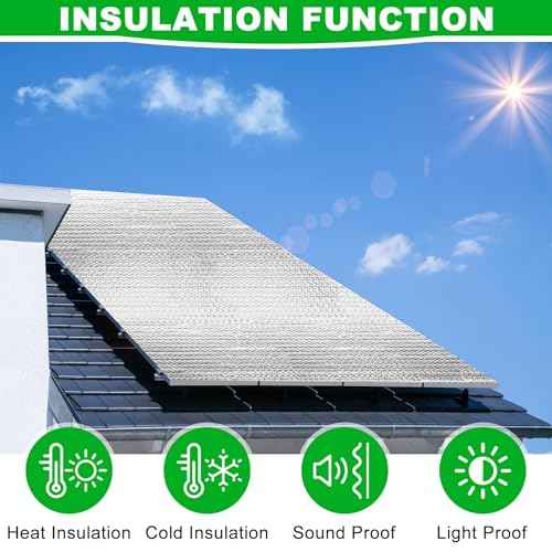 8P Garage Door Insulation Panels Kit 0.24"T Double Bubble Reflective Aluminum Foil 6MM Sheet Thermal Pre-Cut Insulation Shield 120 Tapes Winter Clod and Summer Heat for Attic Garage Wall (20.5" x 54")
