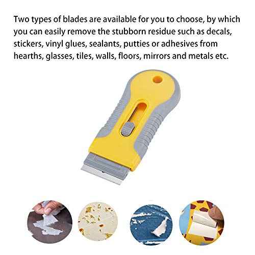 WEGAZ-2 Pack Razor Blade Scraper with 100 Extra carbon steel Blades, Scraper Tool for Cleaning Window, Paint, Cooktop, Oven, Glass Stove Top Scraper