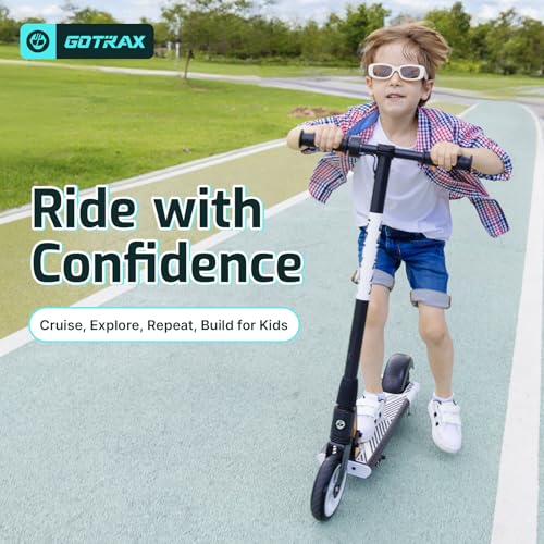 Gotrax GKS Series Electric Scooter for Kids Ages 6-12, Max 3.75/4 Miles & 7.5 Mph by 150W Motor, 6'' Wheel, Thumb Throttle Easy to Ride & Assemble, All-Metal Body Supports 121 lbs for Girls and Boys