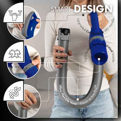 Upgraded Replacement Hose Handle - Premium Quality Shark OEM Vacuum Cleaner Hose Handle - Shark Navigator Rotator Lift-Away Upright for NV360 Series (Blue)