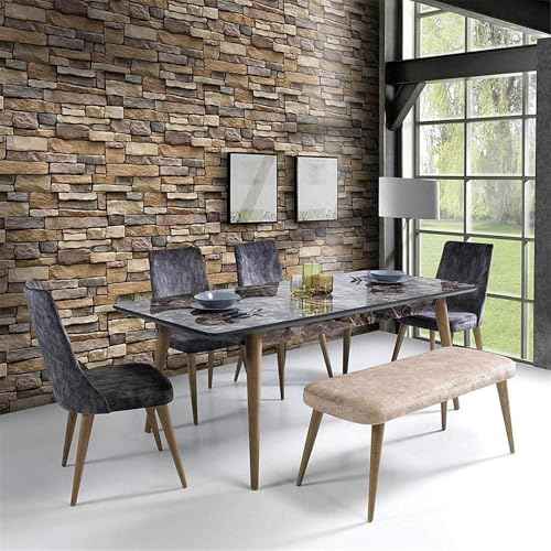 Yancorp 18"x120" Brick Wallpaper Peel and Stick Modern Stone Contact Paper Backsplash Self-Adhesive Wall Paper Kitchen Bedroom Accent Wall Brown Beige Removable Wallpaper