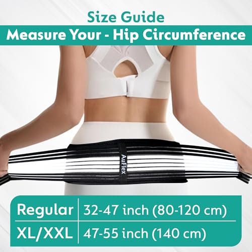 Sciatica Belt for Women & Men – Adjustable Neoprene SI Joint Support Belt – Lower Back & Pelvic Stabilizer – Lightweight & Breathable – Fits Hip Sizes 44-55 Inches