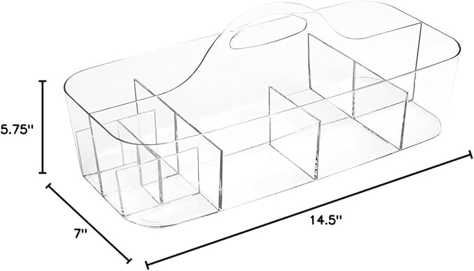 iDesign Clarity Cosmetic Organizer Tote for Vanity Cabinet to Hold Makeup, Beauty Products - Clear 14.5" x 7" x 5.75" (Pack of 4)