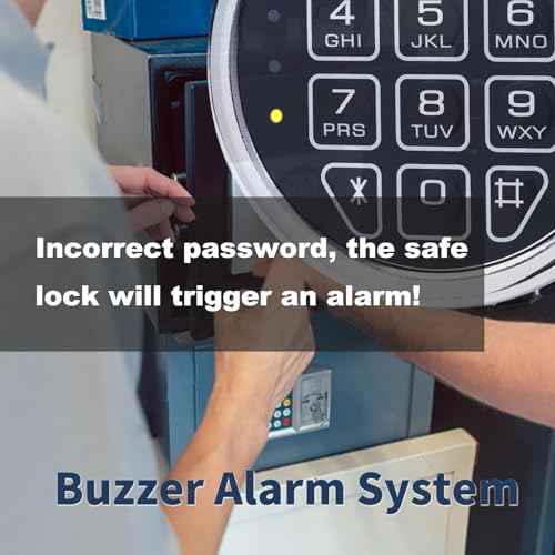 Gun Safe Lock with Programmable Electronic Keypad, Password Electromagnetic Lock with 2 Override Keys, Lock Fits High Security Safe Box and Security Cabinet (Solenoid with Override Keys)